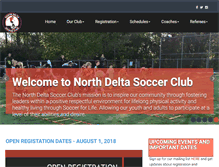 Tablet Screenshot of northdeltasoccer.com